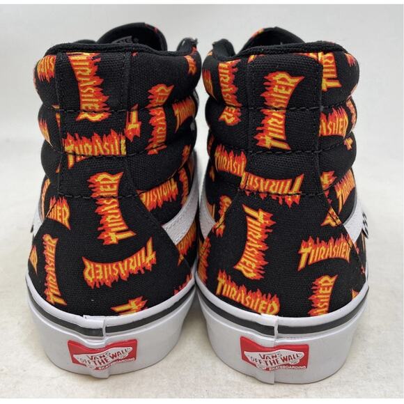 Thrasher x Vans Skate SB Sk8-Hi Rare Thrasher Flames Logo Mens Size 8.5 NEW - Picture 15 of 15